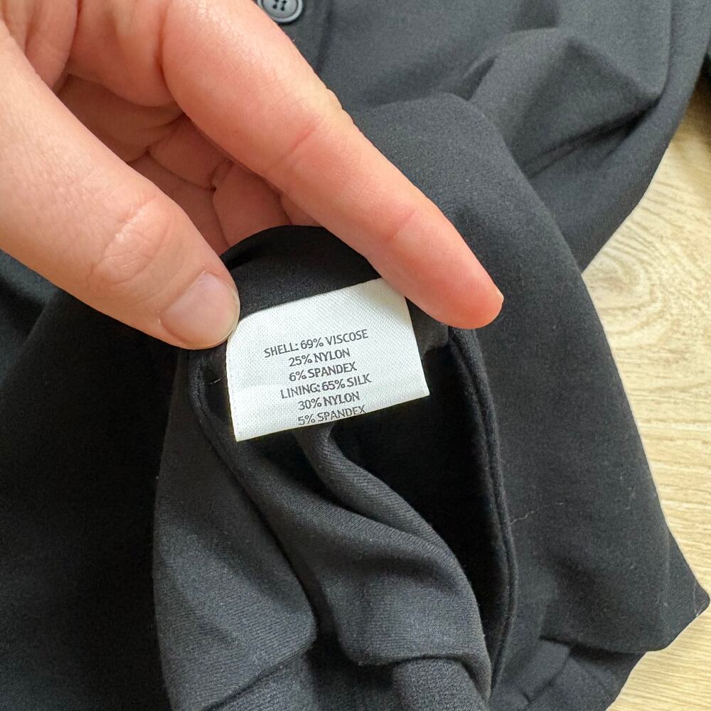 EILEEN FISHER Tailored Button Front Blazer‎ Jacket Womens L Color Black - Picture 3 of 4